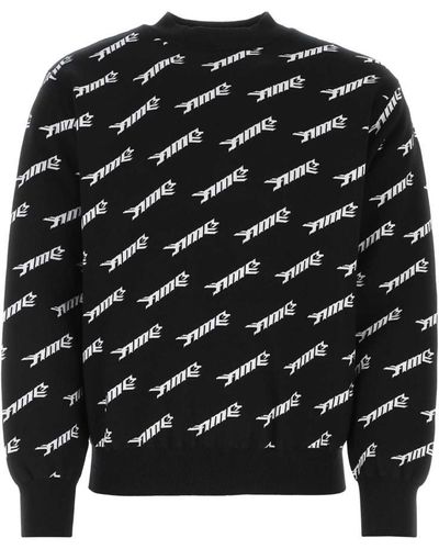 Ambush Embroidered Stretch Wool Blend Sweater - Black