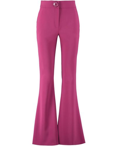 Moschino Flared Crêpe Trousers - Pink