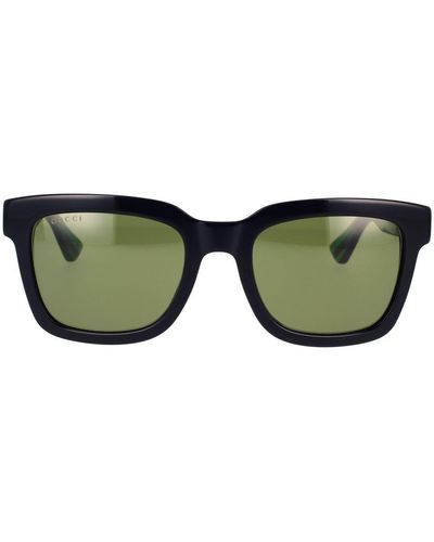 Gucci Rectangular Frame Acetate Sunglasses - Green
