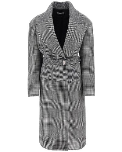 Tom Ford Cashmere Patchwork Coat - Grey