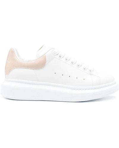 Alexander McQueen Oversized Sneakers With Powder Shiny Spoiler - White