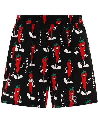 Junya Watanabe " X Lousy Livin" Printed Shorts - Red