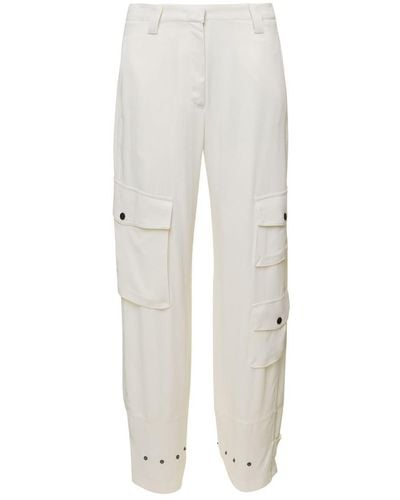 PT Torino Giselle Cargo Trousers - White
