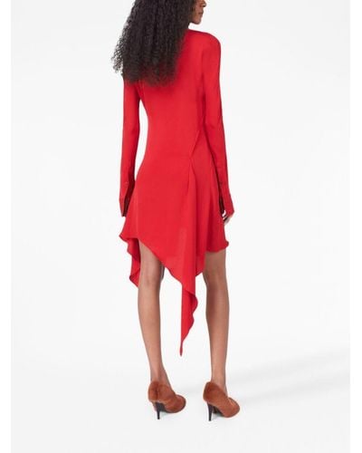 Stella McCartney Asymmetric-seam Cut-out Dress - Red