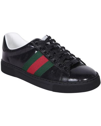 Gucci Crystal Ace Trainers - Black