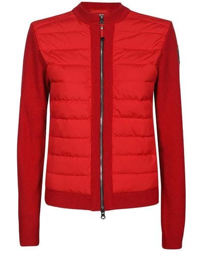 Parajumpers Theresa Padded Panel Knitted Jacket - Red