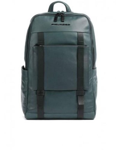 Piquadro Leather Laptop Backpack 14" Bags - Green