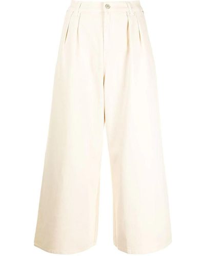PS by Paul Smith Wide-leg Cropped Jeans - Natural