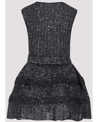 Alaïa Sequined Crino Mini Dress - Black