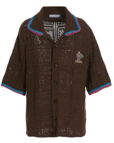 Avril 8790 x Formichetti Patch Crochet Shirt - Brown