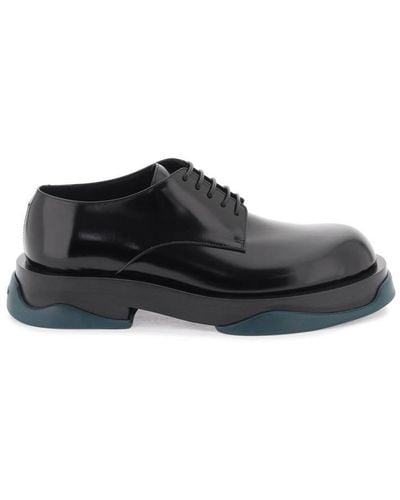 Jil Sander Brushed Leather Derby Shoe - Black
