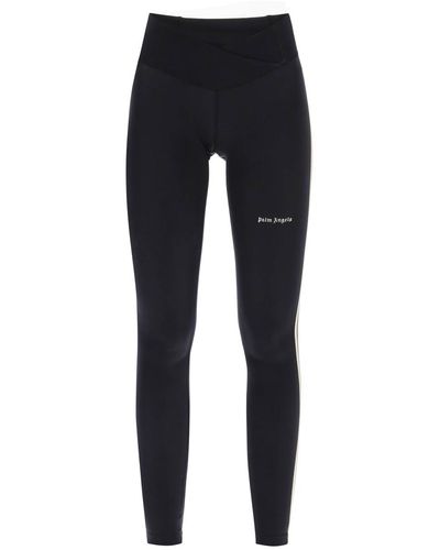 Palm Angels leggings With Contrasting Side Bands - Blue