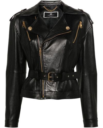 Elisabetta Franchi Leather Jacket - Black