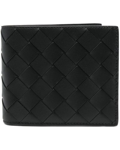 Bottega Veneta Intrecciato Bi-Fold Leather Wallet - Black