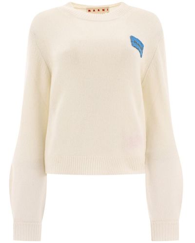 Marni Cashmere Sweater With Patch - Natural