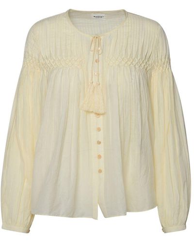 Isabel Marant 'Abadi' Ivory Cotton Blend Shirt - Natural