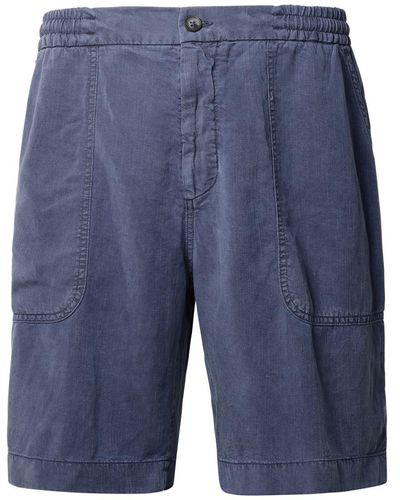 Altea Linen Blend Bermuda Shorts - Blue