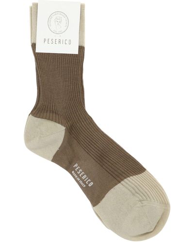 Peserico Ribbed Socks - Brown