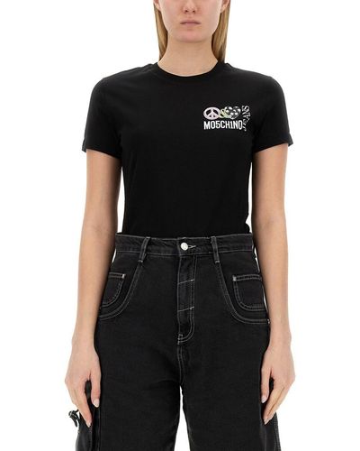 Moschino Jeans T-shirt With Logo - Black