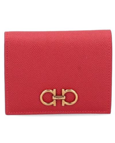 Ferragamo 'gancini' Wallet - Red