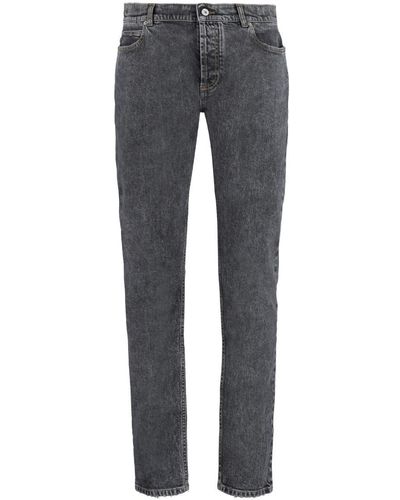 Balmain 5-pocket Slim Fit Jeans - Gray