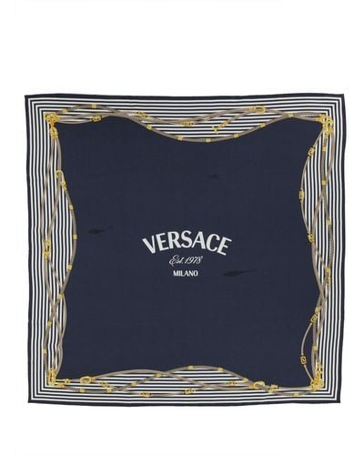 Versace Pattern-printed Shawl - Blue