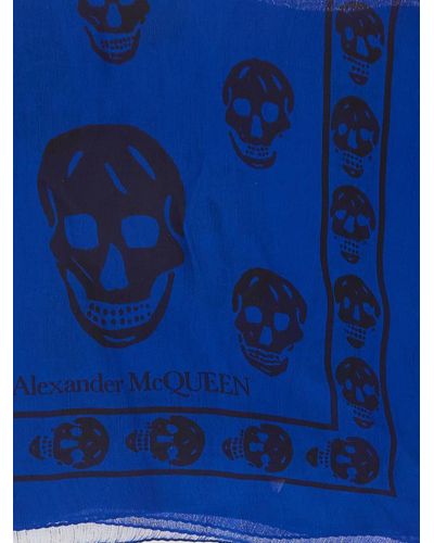 Alexander McQueen Skull Scarf - Blue