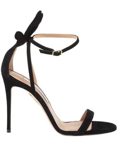 Aquazzura Bow Tie 105mm Bow Sandals - Black