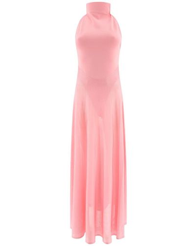 Alaïa Shiny Flared Dress - Pink