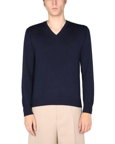 Ballantyne V-neck Sweater - Blue