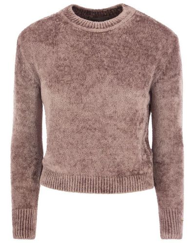 Herno Resort Pullover In Chenille Knit - Brown