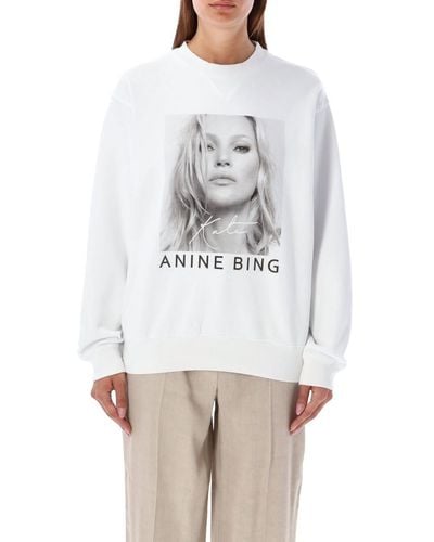 Anine Bing Kate Moss Print Fleece - Gray