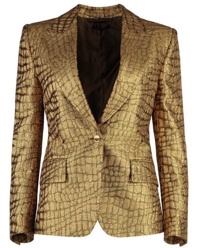 Tom Ford Wallis Single-breasted One Button Jacket - Metallic