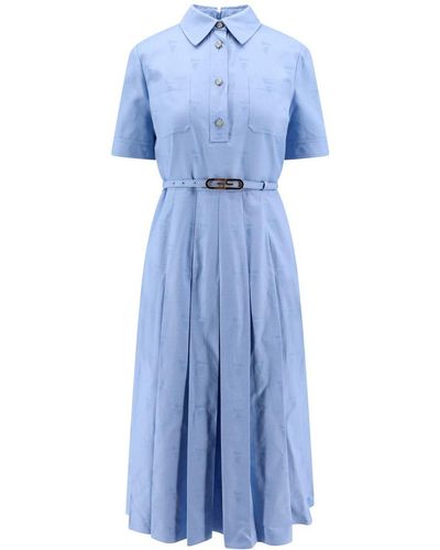 Gucci Cotton Poplin Midi Dress - Blue