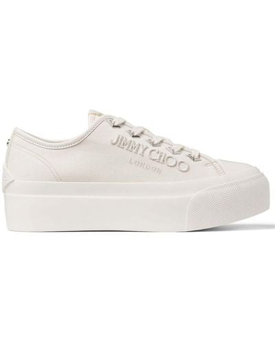 Jimmy Choo Palma Maxi/F Canvas Sneakers - White
