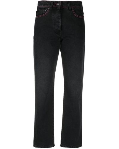 MSGM Cropped Straight-leg Jeans - Black