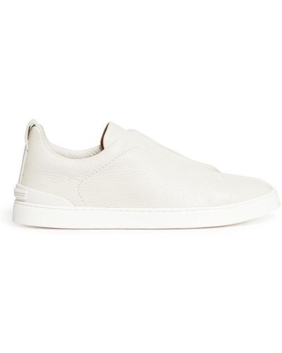 Zegna Low-top Triple-stitched Sneaker - White