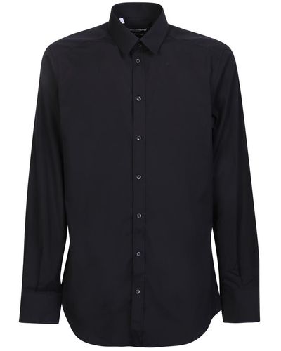 Dolce & Gabbana Black Essential Shirt By Dolce&gabbana; Minimal And Timeless Design, A Must-have For Every Occasion - Blue