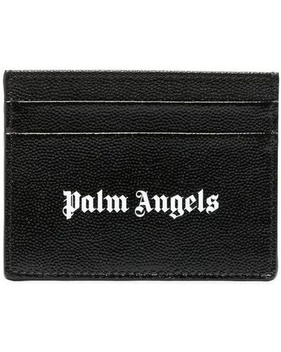 Palm Angels Leather Credit Card Case - Black