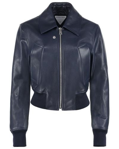 Bottega Veneta Leather Jacket - Blue