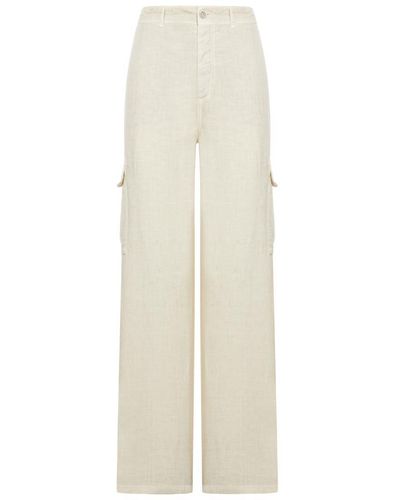 120% Lino Regular & Straight Leg Pants - White