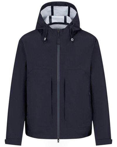 Emporio Armani Hooded Zipped Jacket - Blue