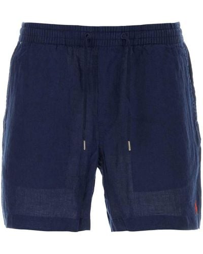 Polo Ralph Lauren Linen Bermuda Shorts - Blue