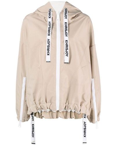 Khrisjoy Logo-tape Detail Hooded Jacket - Natural