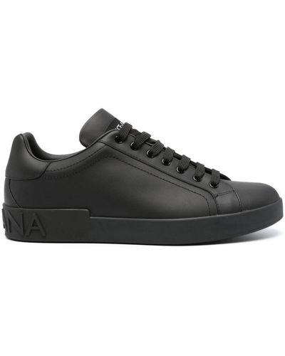 Dolce & Gabbana Calfskin Trainer Shoes - Black