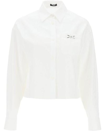 Versace Barocco Cropped Shirt - White