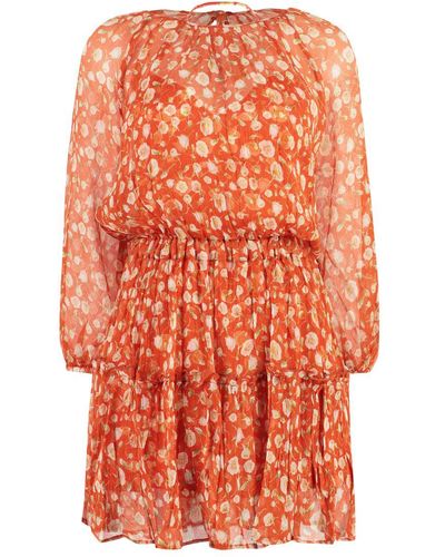Zamattio Riviera Silk Mini Dress - Orange