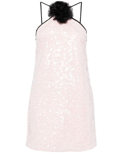 Self-Portrait Pale Sequin Mini Dress - Pink