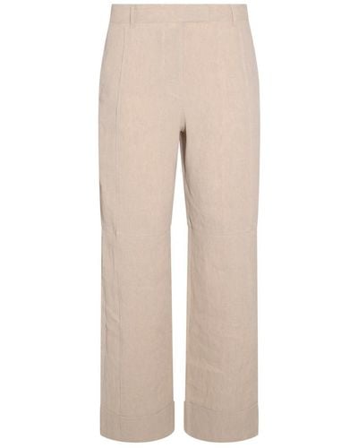 Acne Studios Linen And Cotton Blend Trousers - Natural