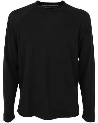 Original Vintage Style Cotton Silk T-shirt Clothing - Black